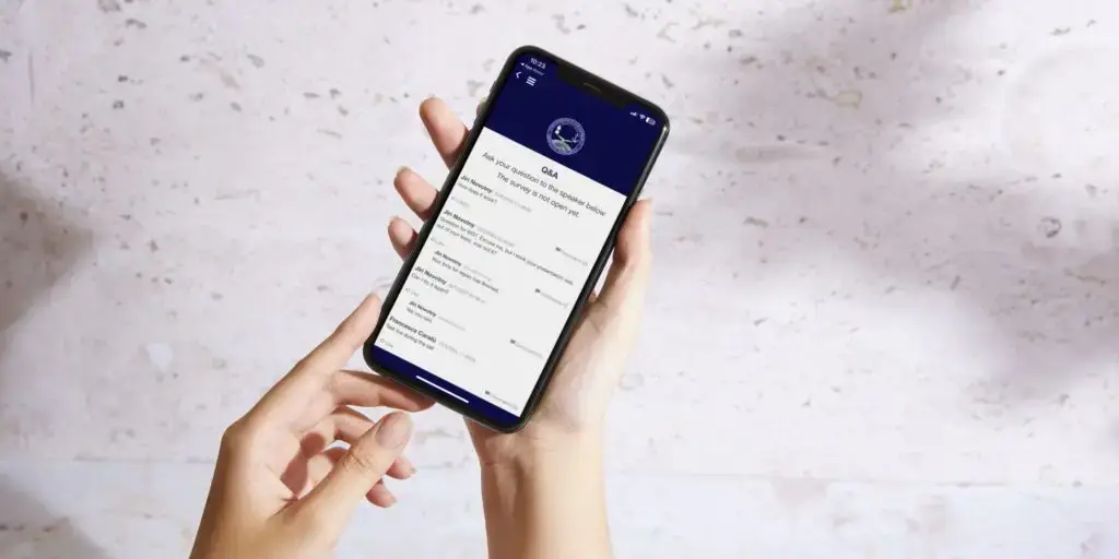 l'app nativa per il CA2X2 Forum 2023 in uso