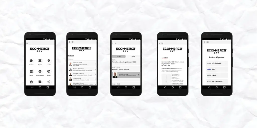 L'app nativa sviluppata da Digivents per Ecommerceday 2023
