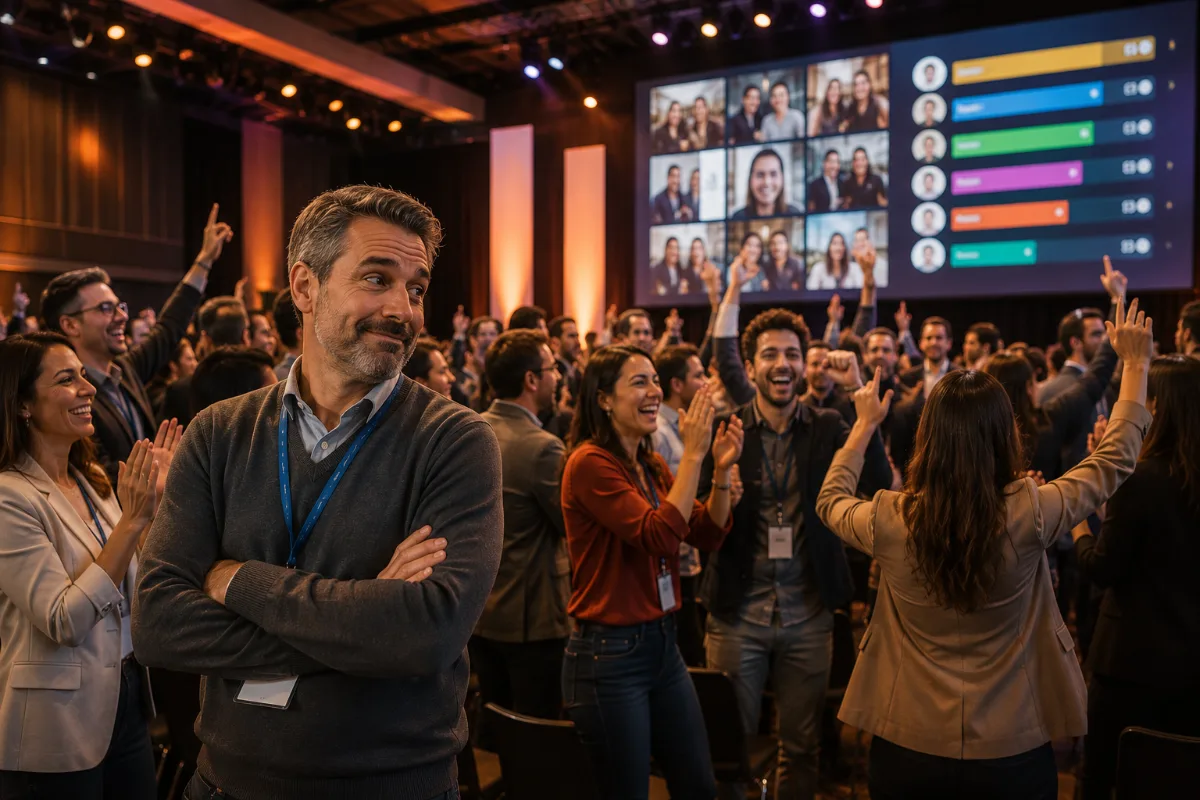 convention aziendale con sondaggio live dallo smartphone dei dipendenti