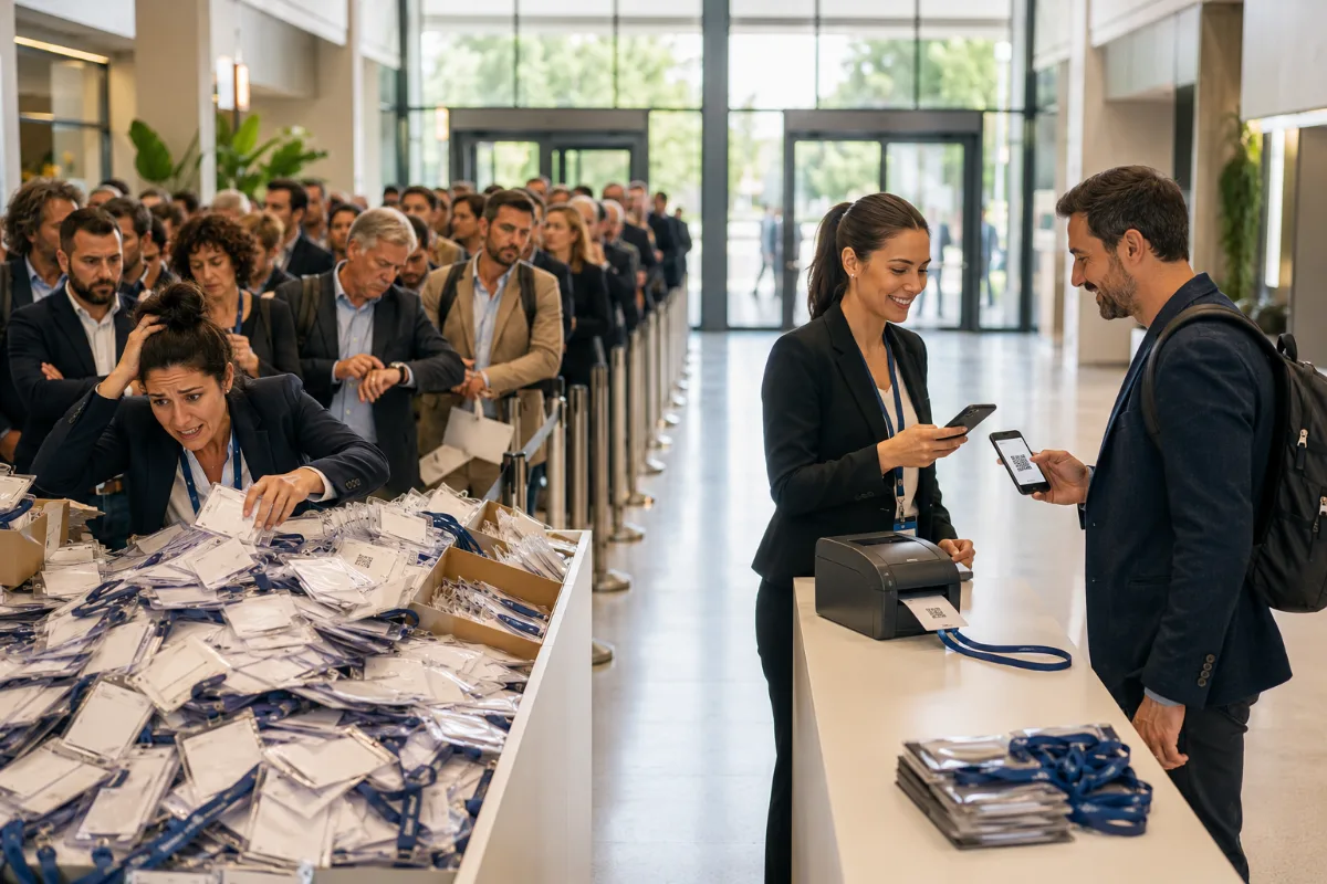 check-in eventi con QR code e stampa badge on-site